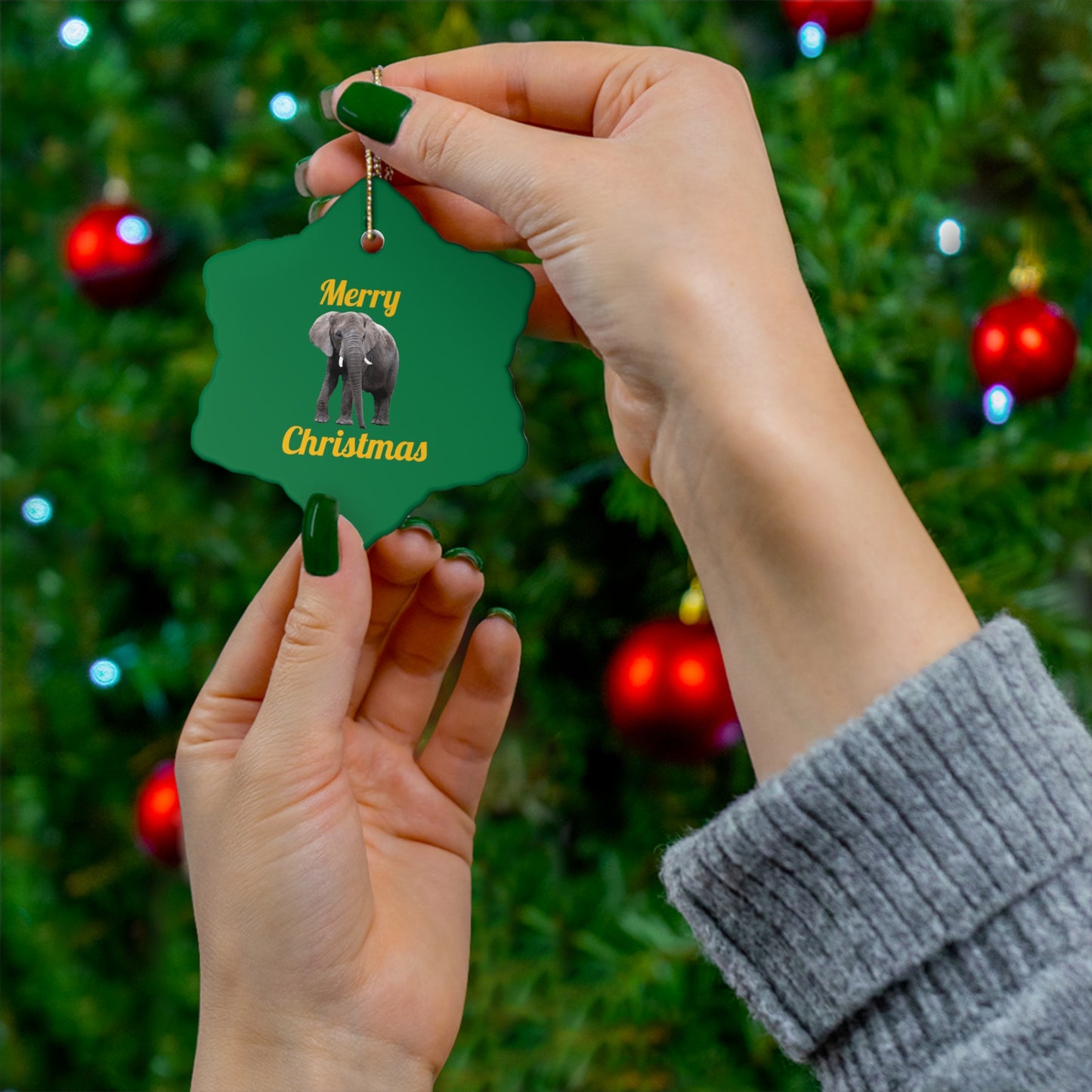 Elephant Ceramic Ornament