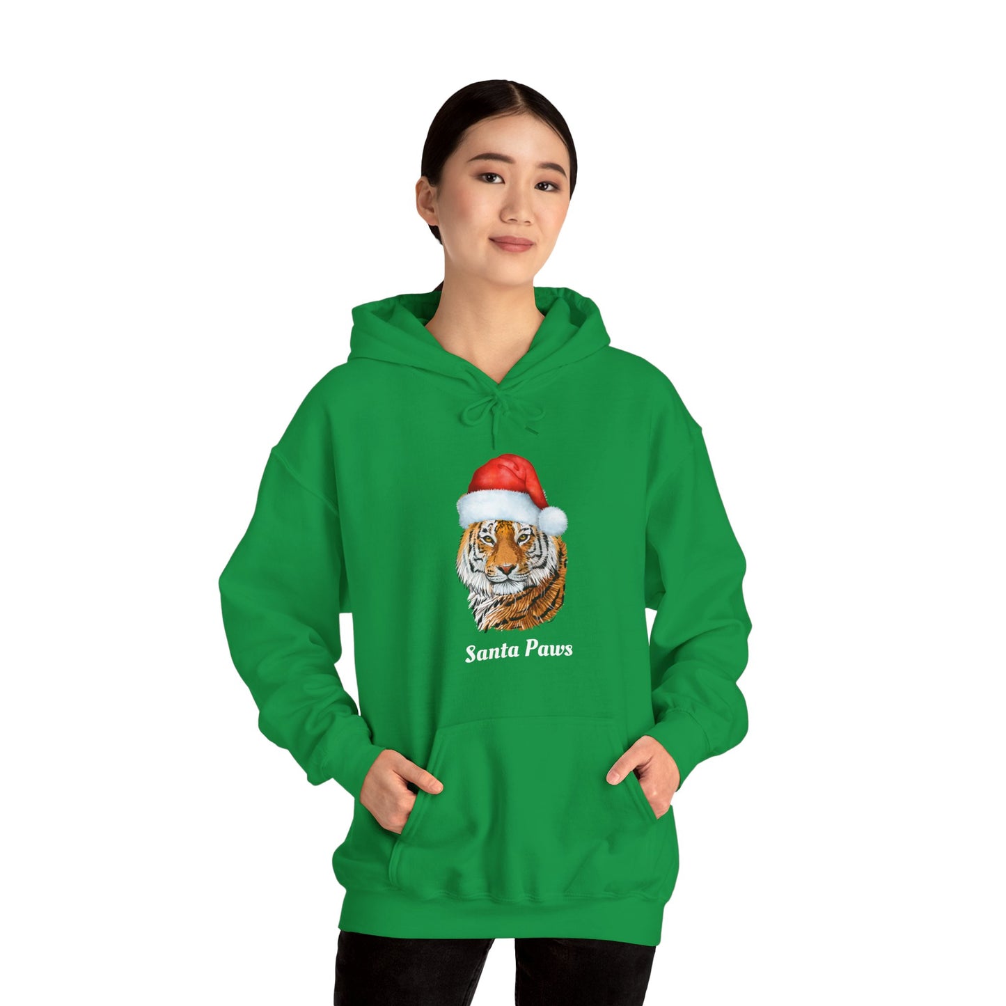 Unisex Tiger Santa Hooded Sweatshirt