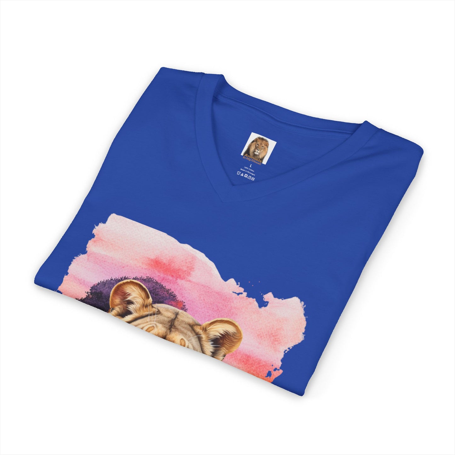 Women's Lioness Big Cats V-Neck Tee