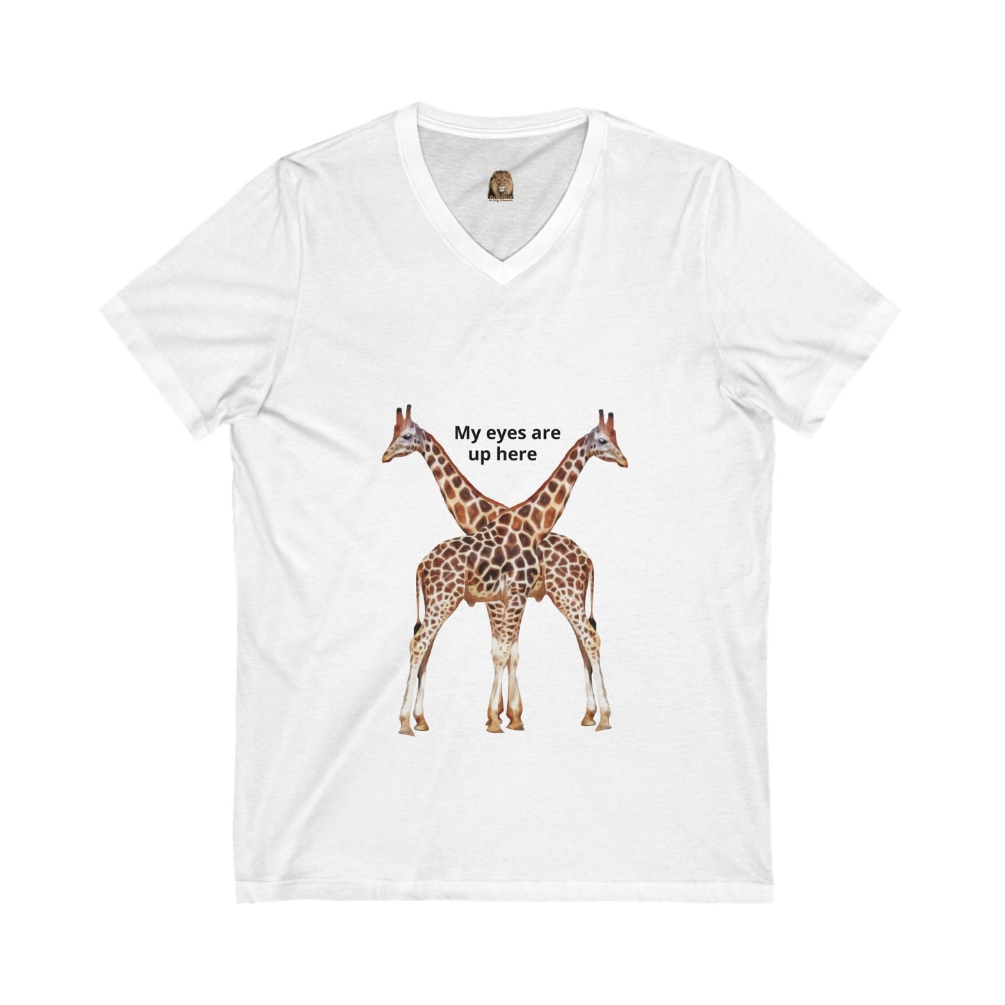 Women's Giraffe Humor V-Neck Tee for Animal Lovers