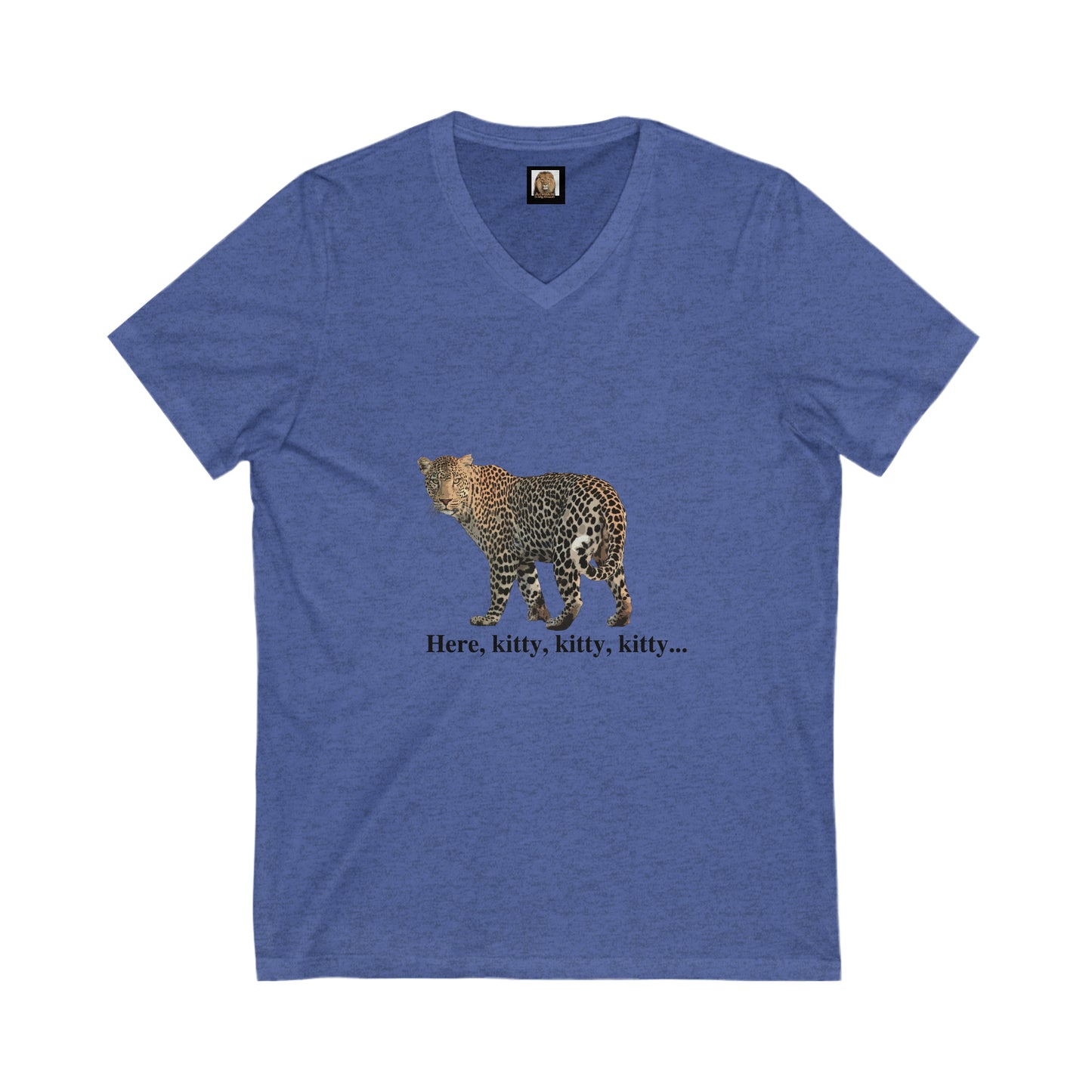 Unisex Leopard Big Cats Short Sleeve V-Neck Tee