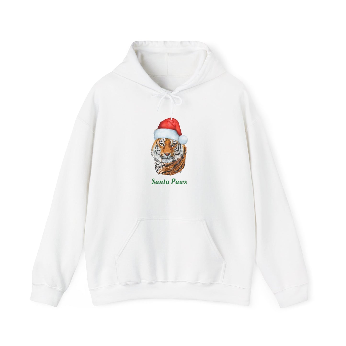 Unisex Tiger Santa Hooded Sweatshirt