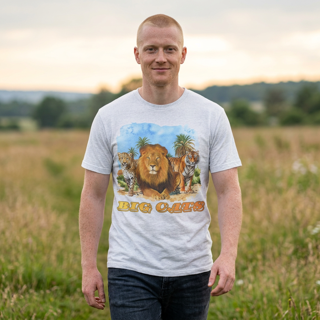 Men's Big Cats Trio Tee - Lion, Cheetah, and Tiger