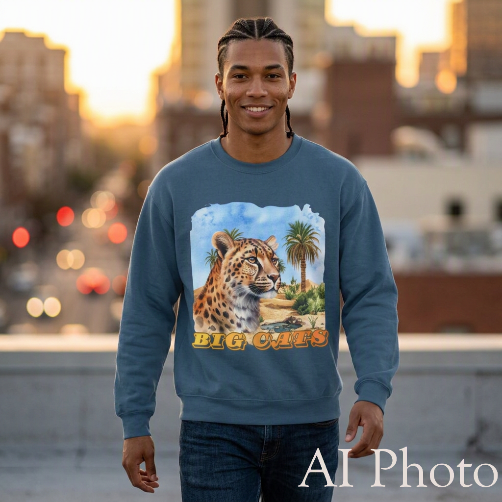 Men's Big Cats Cheetah Crewneck Sweatshirt