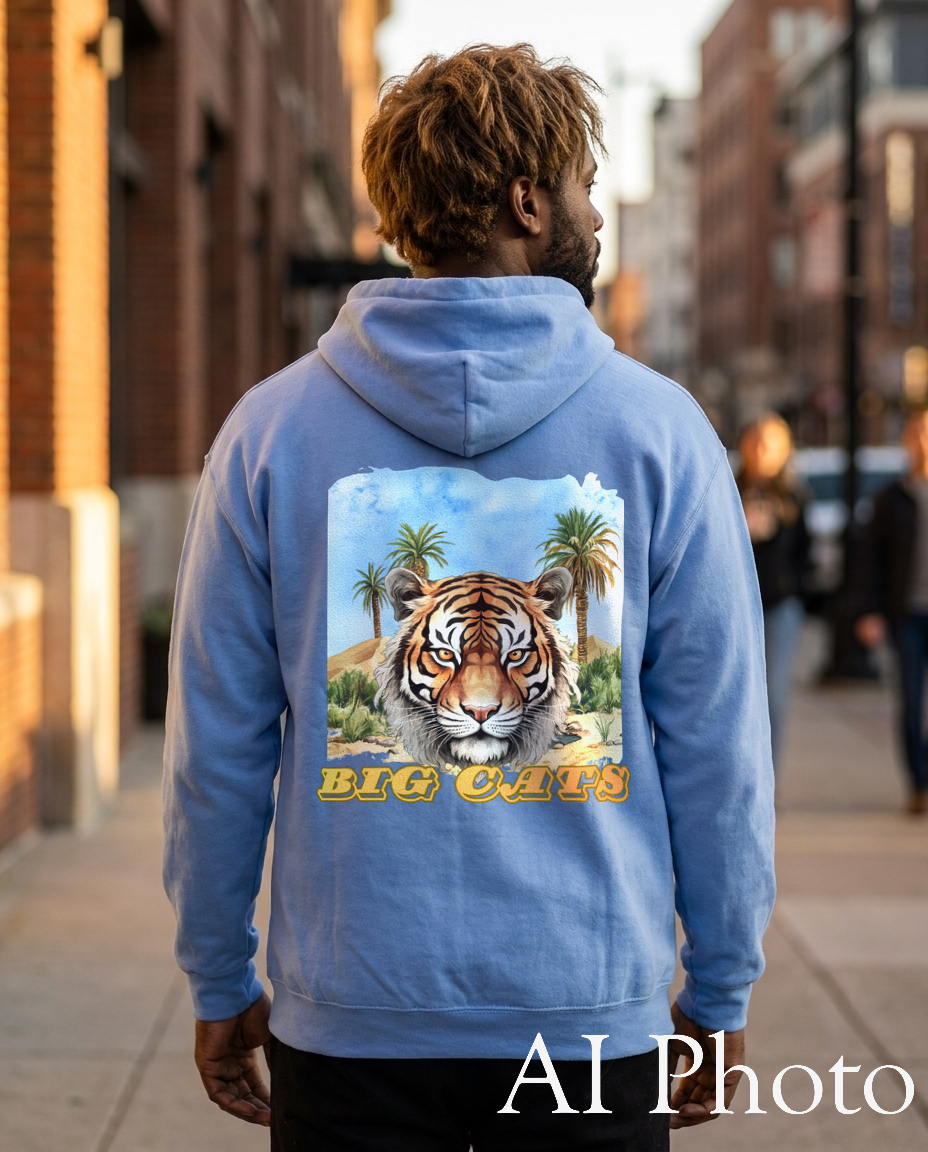 Men's Big Cats Tiger Hooded Sweatshirt