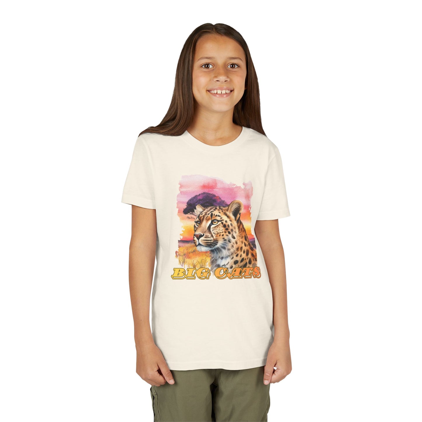 Girls Big Cats Cheetah Graphic Short Sleeve Tee