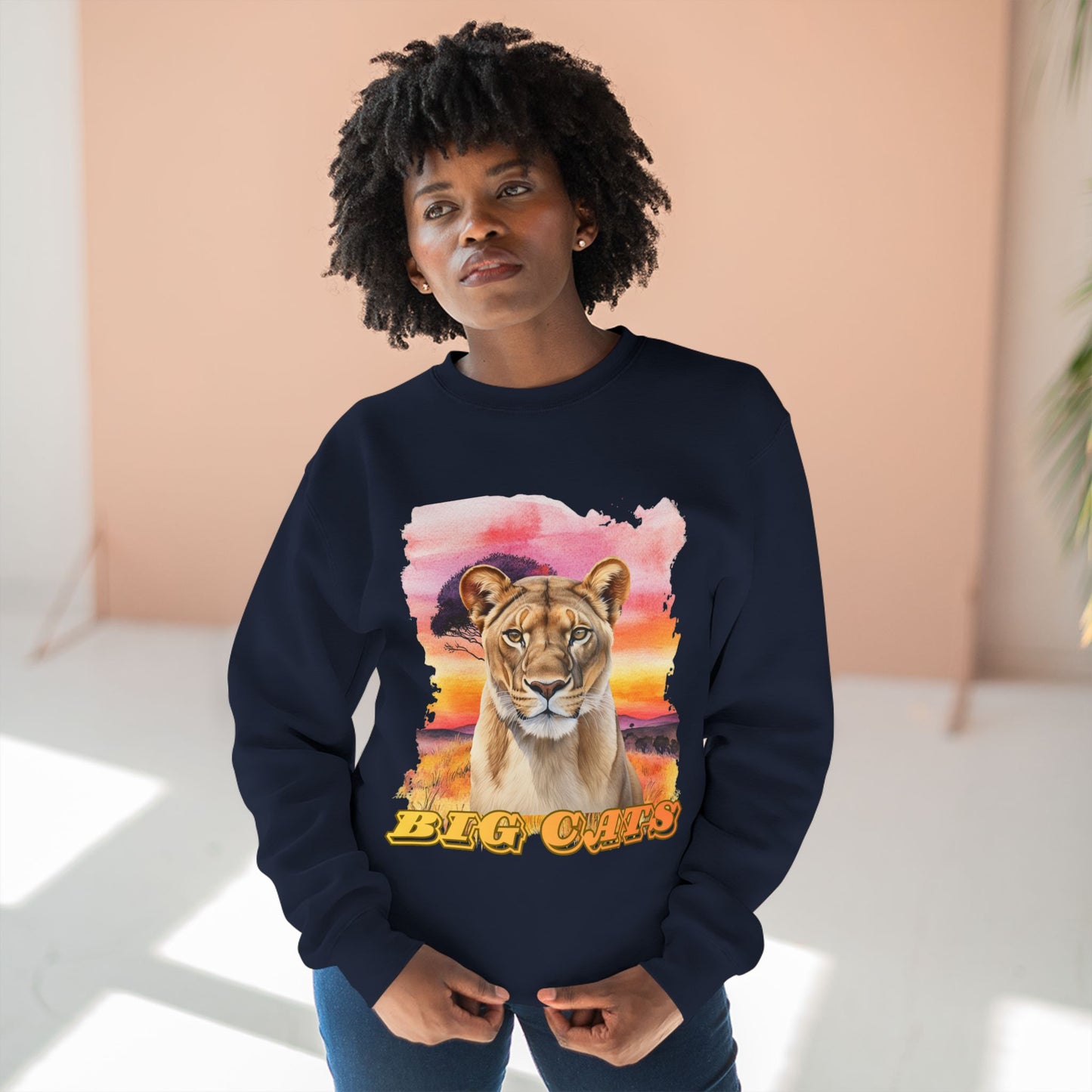 Women's Big Cats Lioness Premium Crewneck Sweatshirt