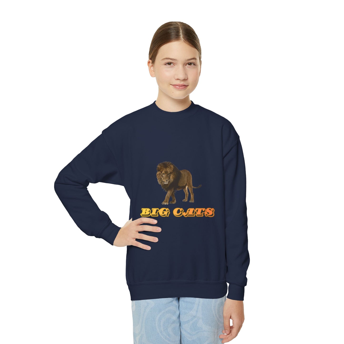 Youth Lion Big Cats Crewneck Sweatshirt