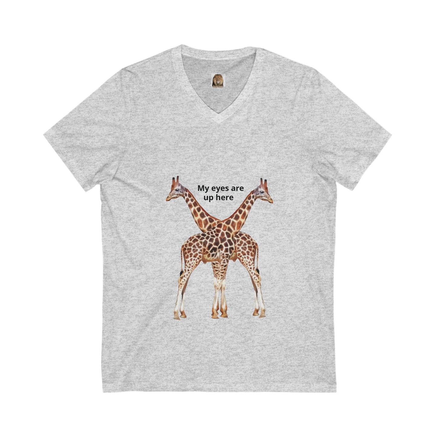 Women's Giraffe Humor V-Neck Tee for Animal Lovers