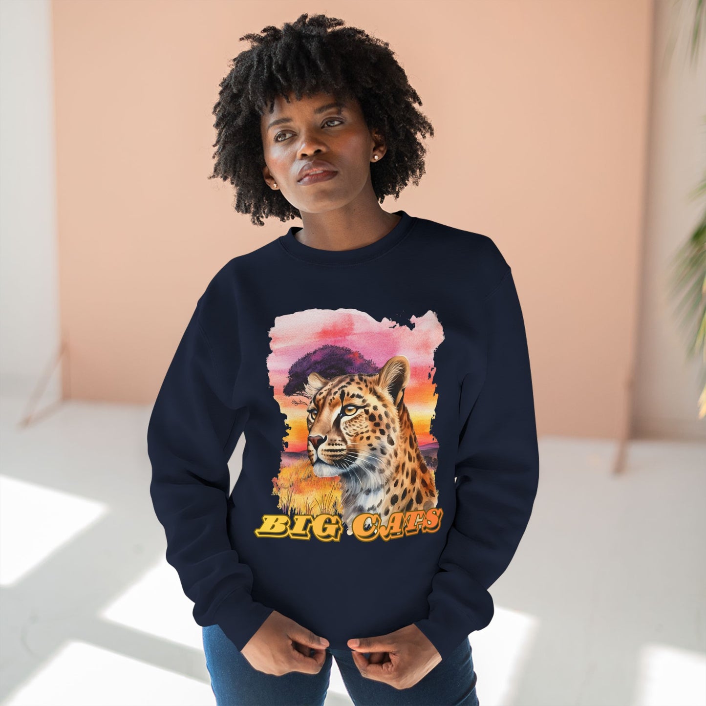 Women's Big Cats Cheetah Premium Crewneck Sweatshirt