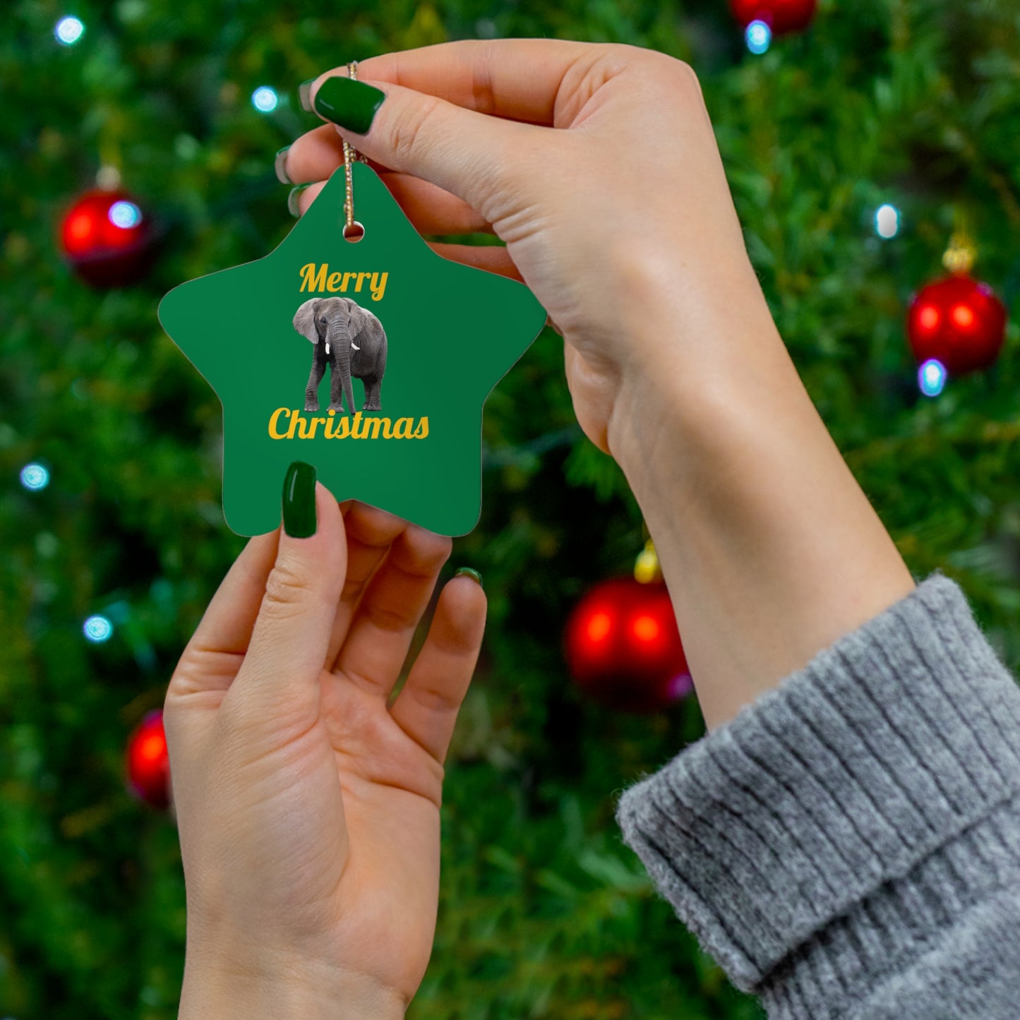Elephant Ceramic Ornament