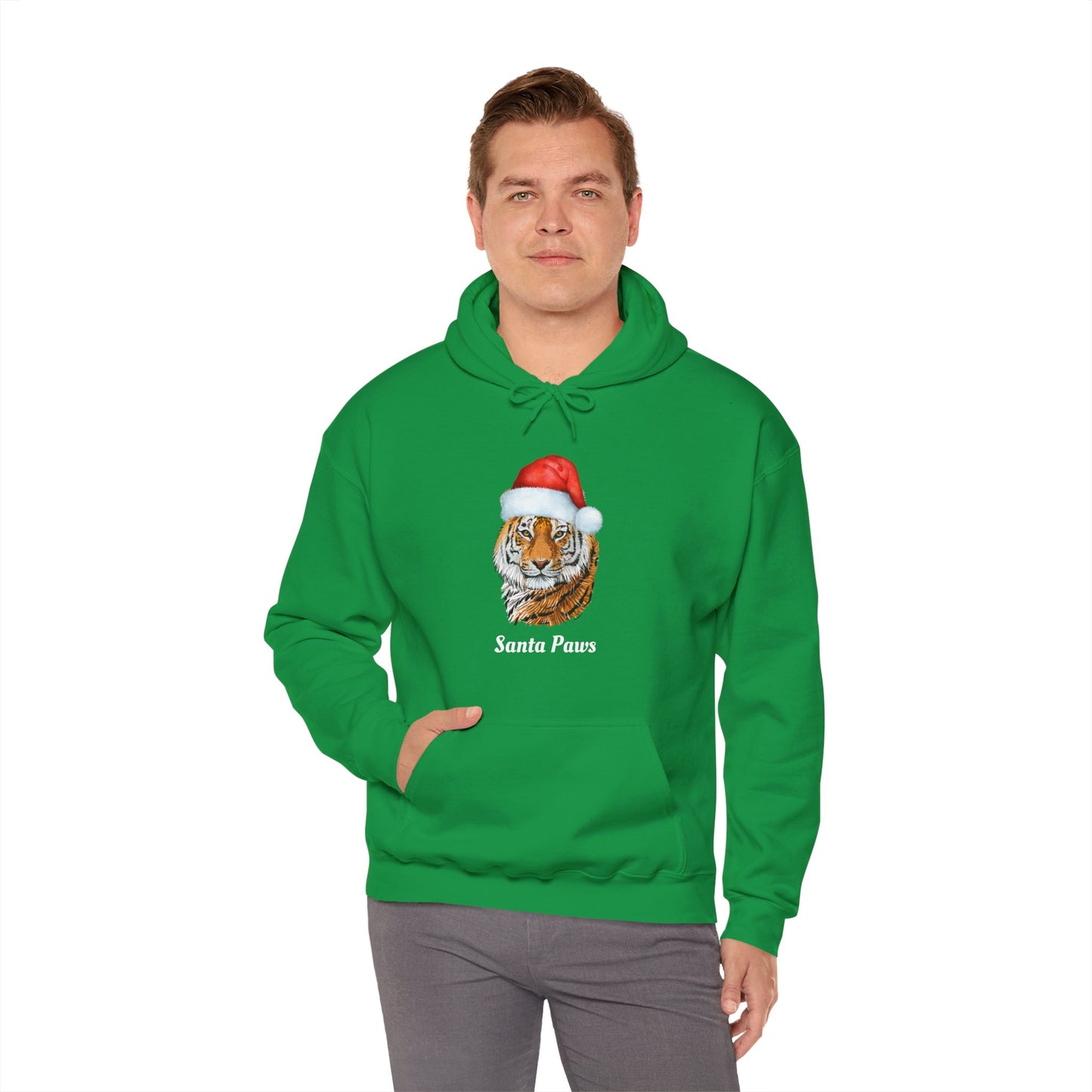 Unisex Tiger Santa Hooded Sweatshirt