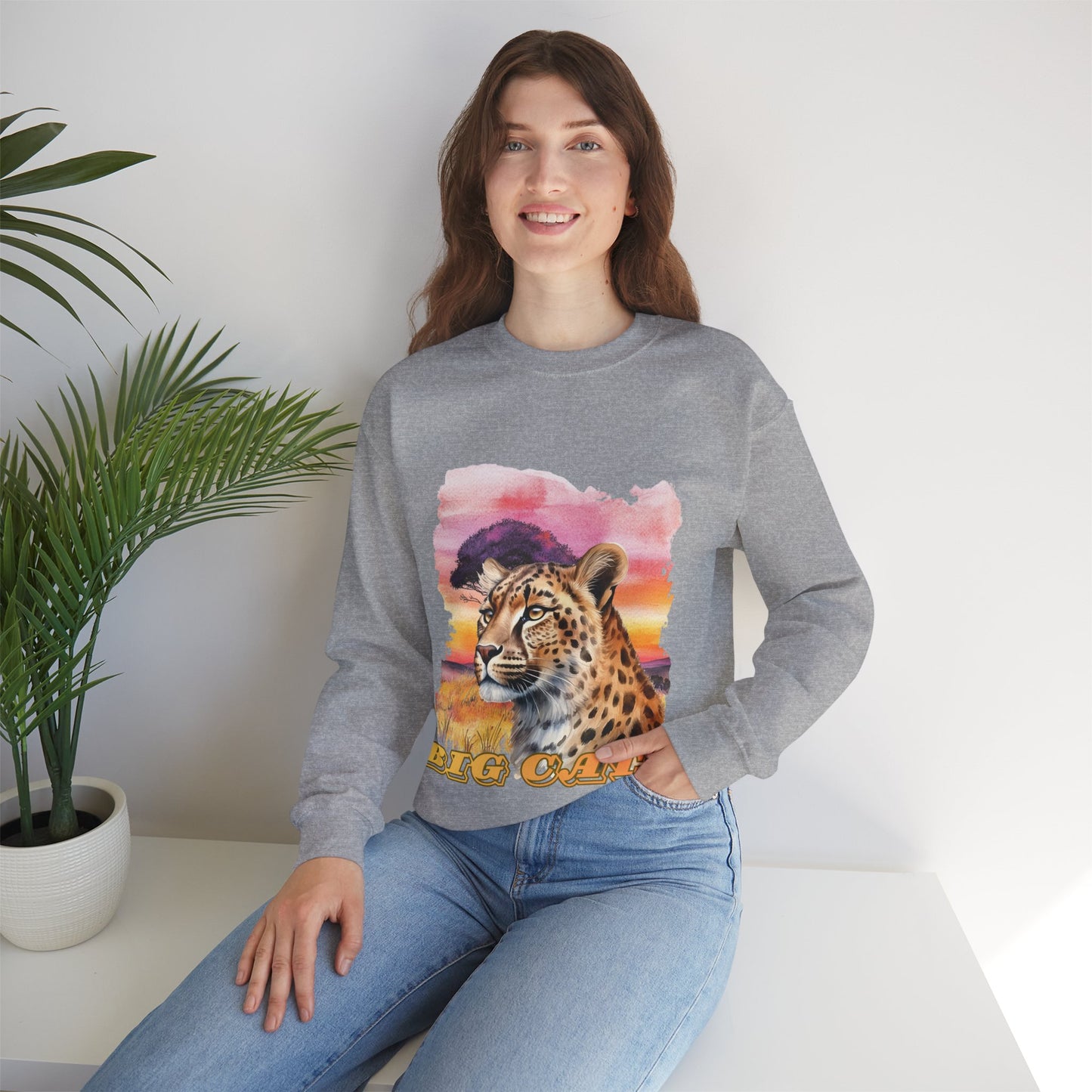 Women's Big Cats Cheetah Crewneck Sweatshirt