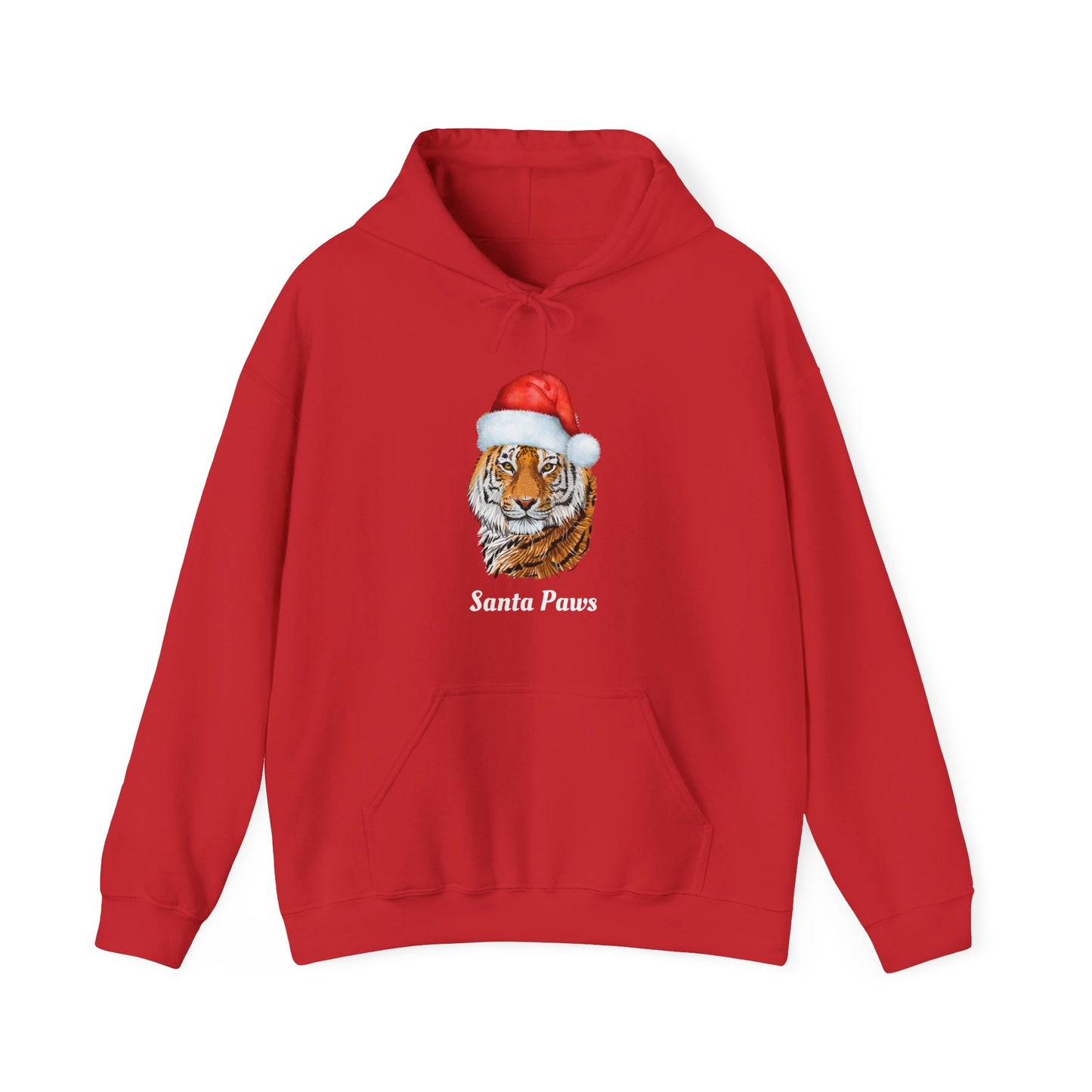 Unisex Tiger Santa Hooded Sweatshirt