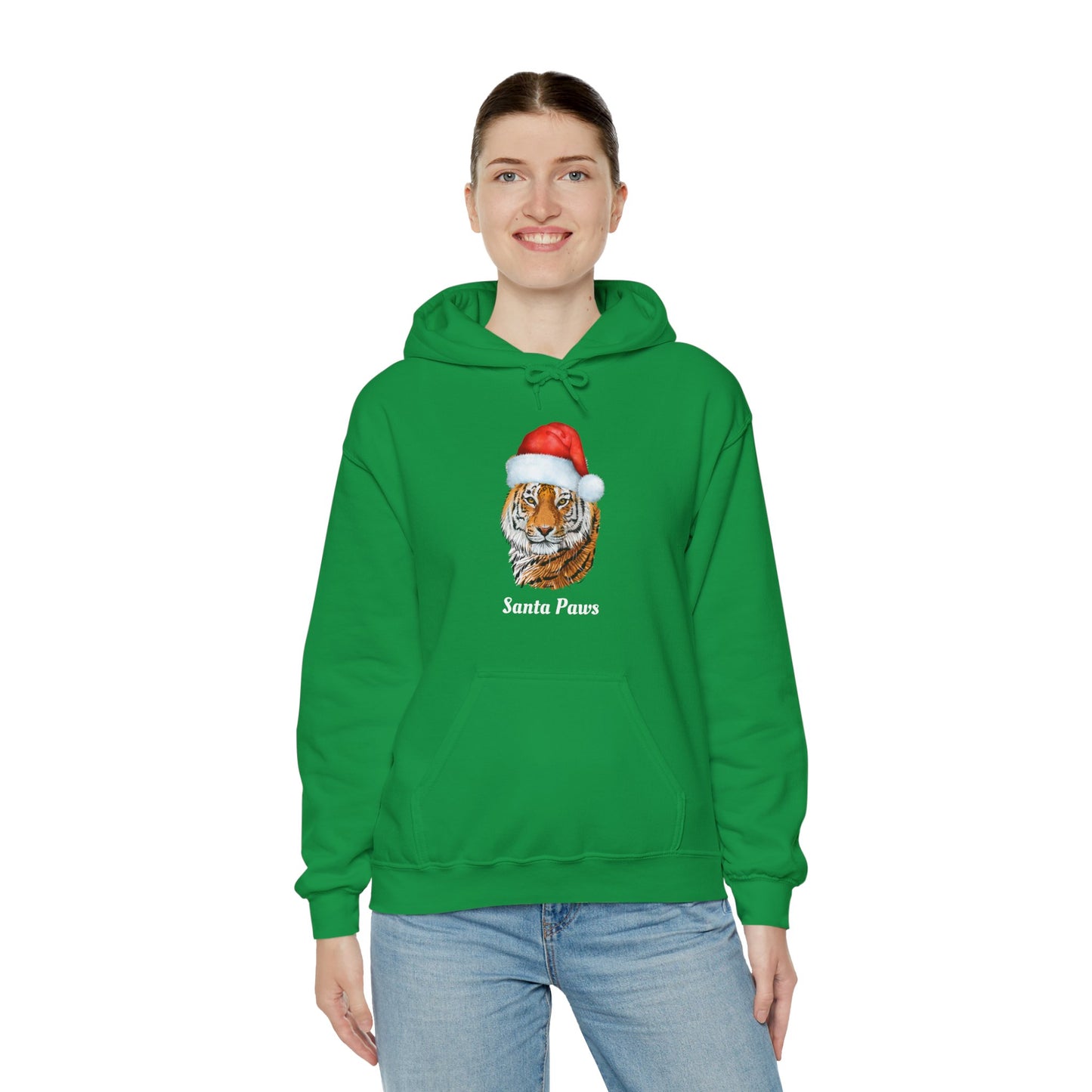 Unisex Tiger Santa Hooded Sweatshirt
