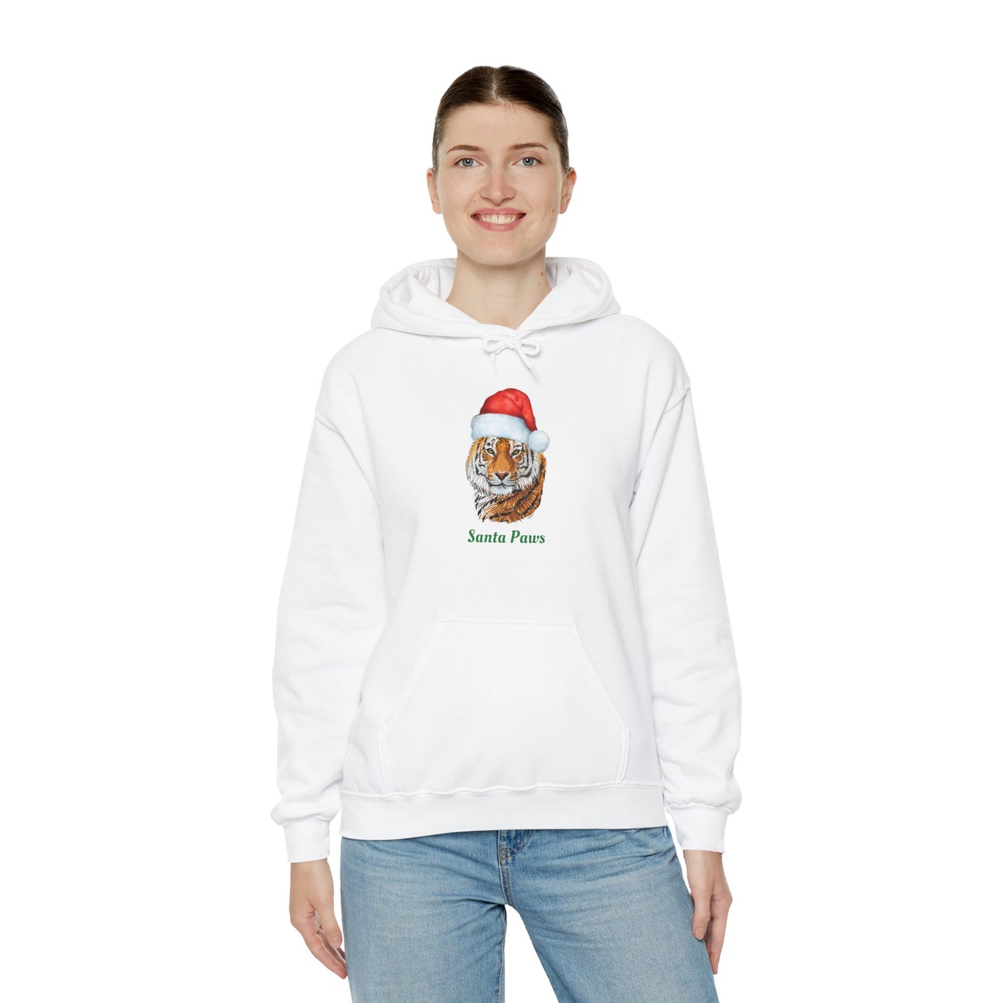 Unisex Tiger Santa Hooded Sweatshirt