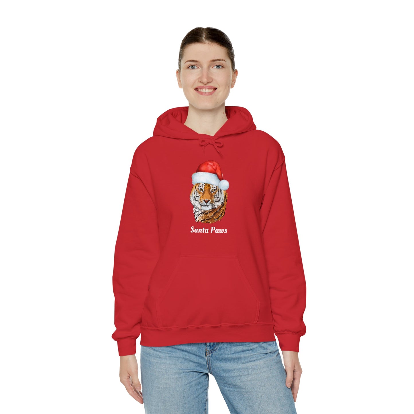 Unisex Tiger Santa Hooded Sweatshirt
