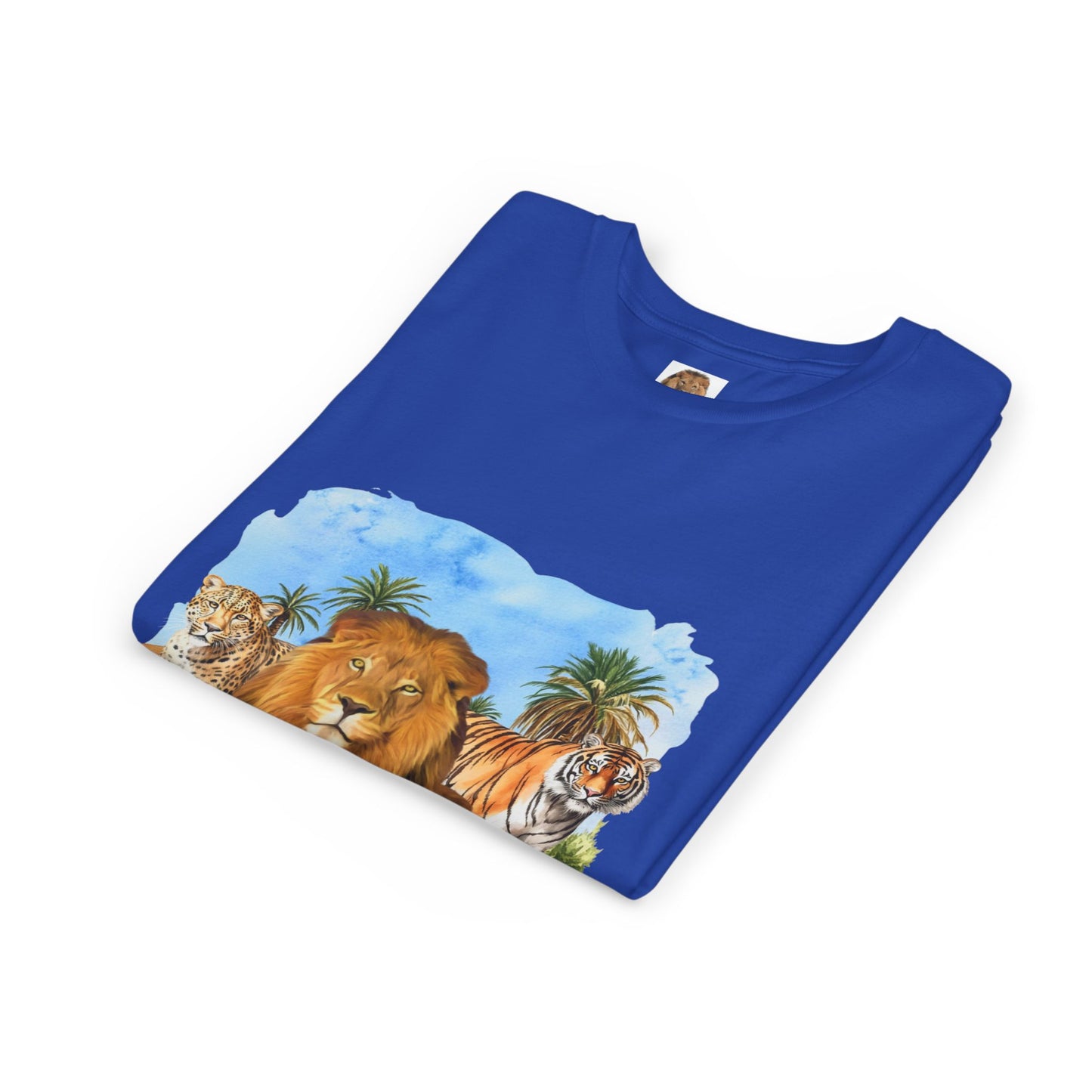 Boys Big Cats Tee Shirt — Lion, Tiger & Cheetah Graphic