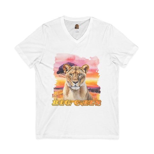 Women's Lioness Big Cats V-Neck Tee
