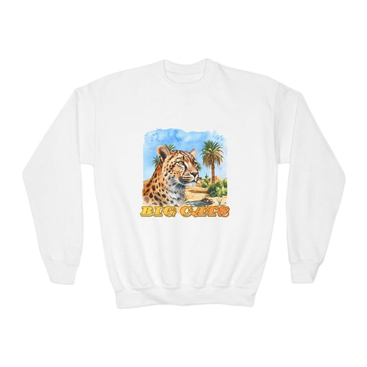Boys Crewneck Sweatshirt — Big Cats Cheetah Graphic