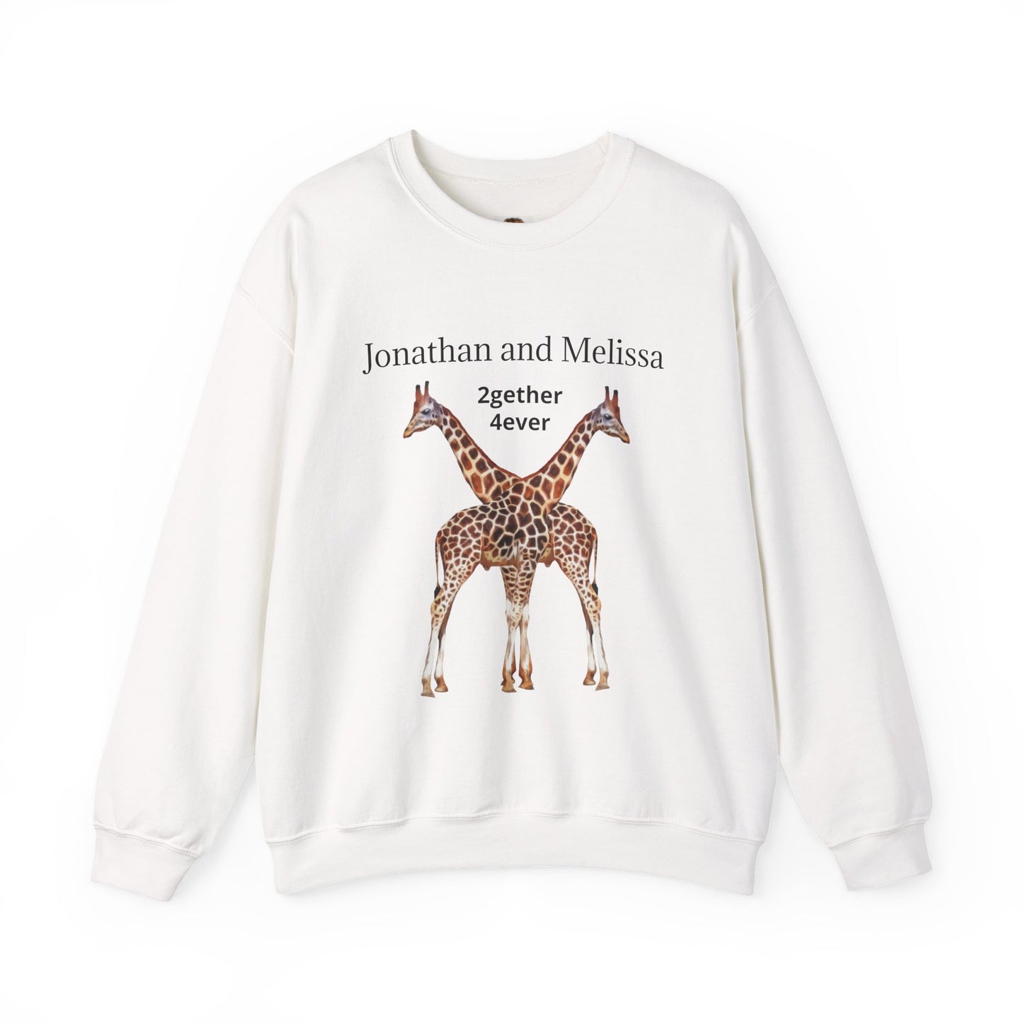 Personalized Giraffe Love Crewneck Sweatshirt for Animal Lovers
