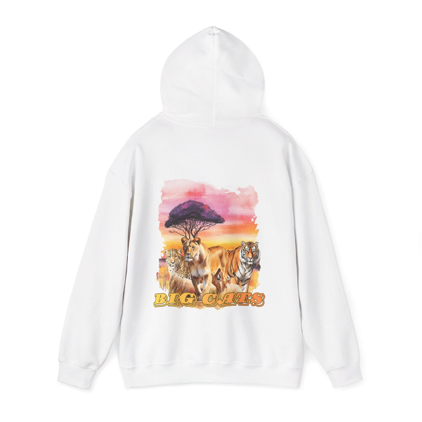 Women's Big Cats Trio Hoodie - Cheetah, Lion, and Tiger