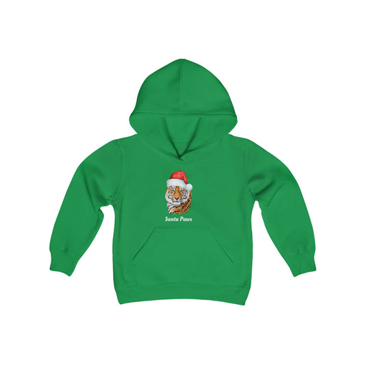 Youth Tiger Santa Hooded Sweatshirt