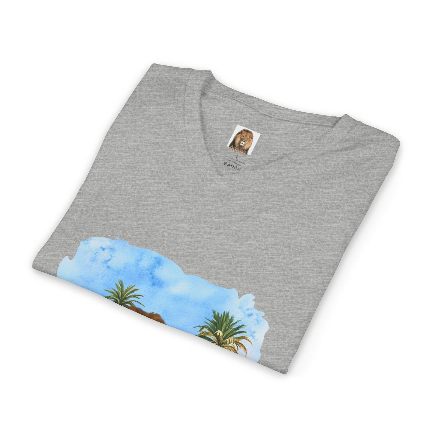 Men's Big Cats V-Neck Tee — Lion, Cheetah & Tiger Graphic