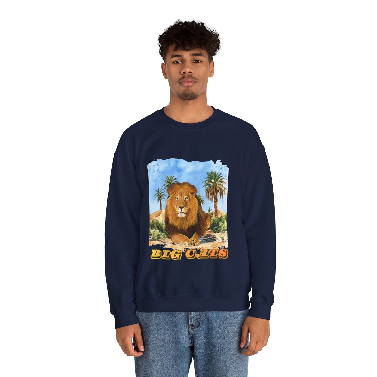 Men's Big Cats Lion Crewneck Sweatshirt