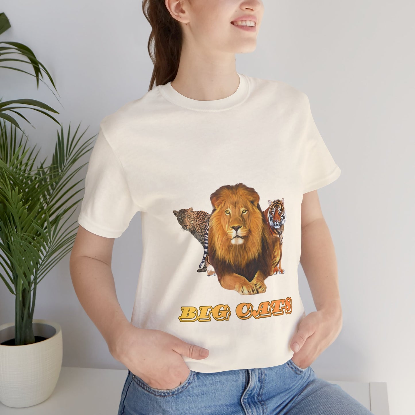 Unisex Big Cats Lion Short Sleeve Tee