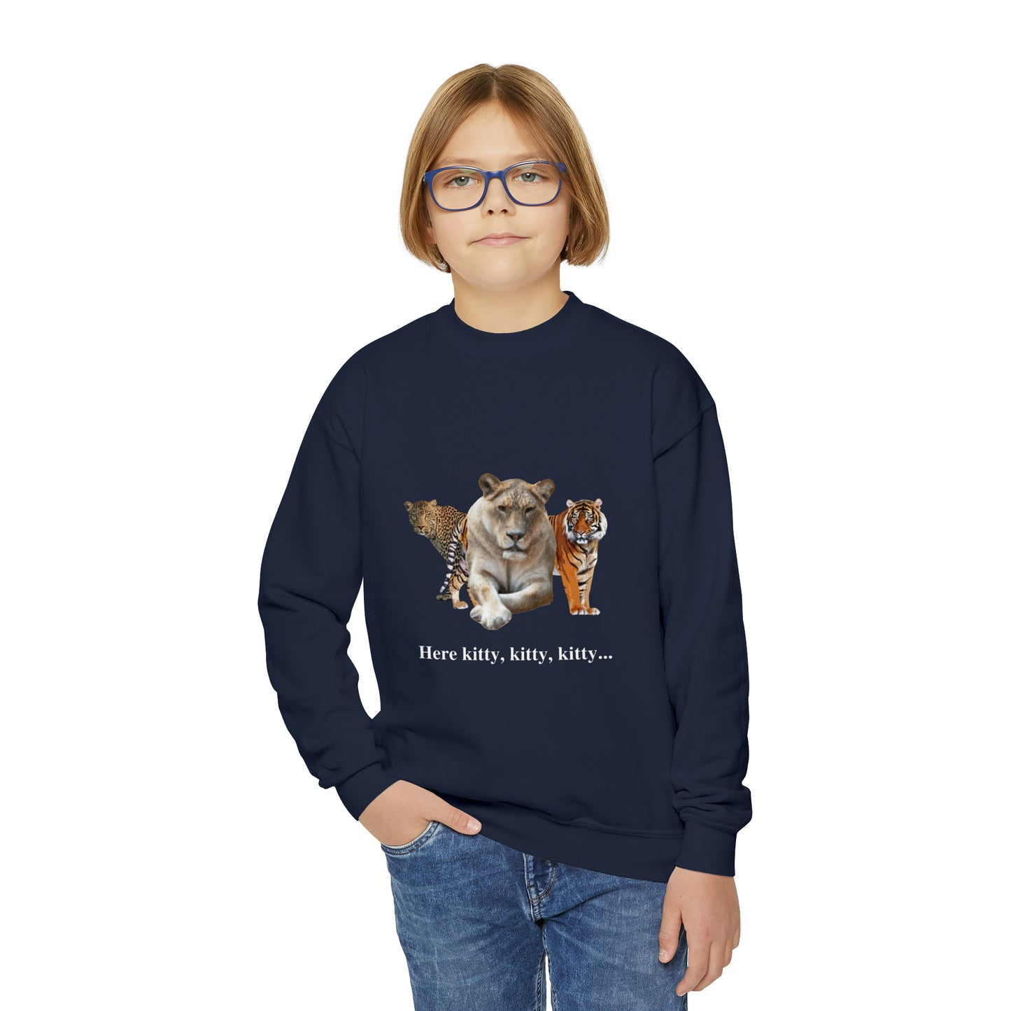 Youth Big Cats Lioness Crewneck Sweatshirt