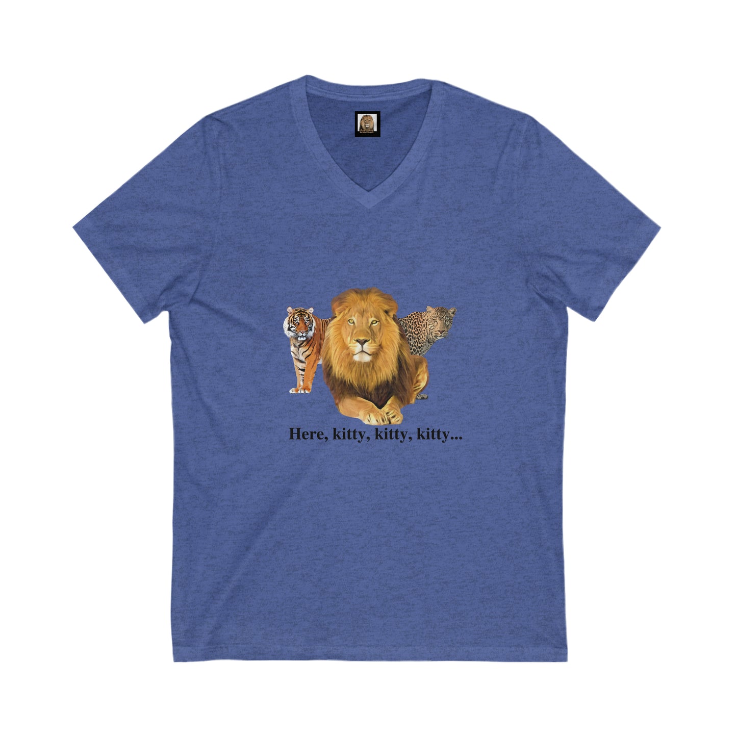 Unisex Big Cats Short Sleeve V-Neck Tee