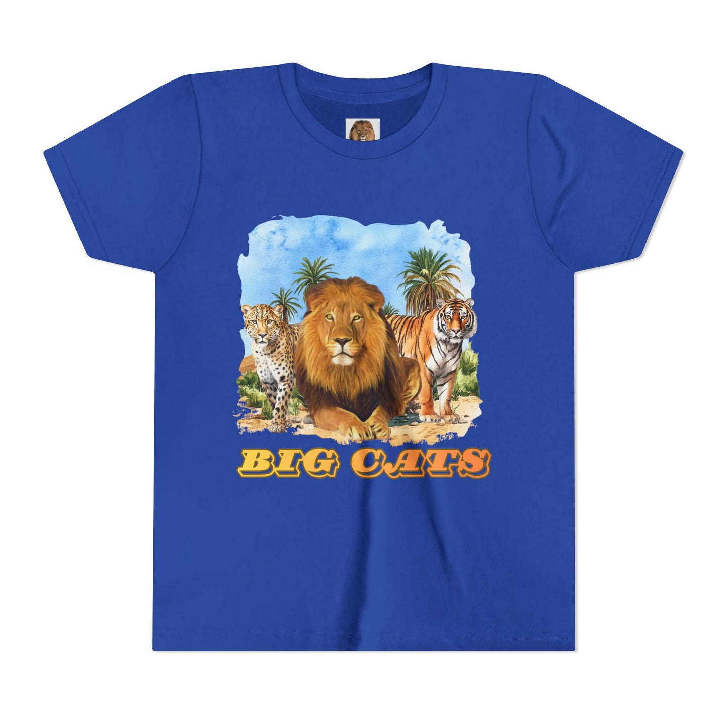 Boys Big Cats Trio Tee Shirt — Lion, Tiger & Cheetah