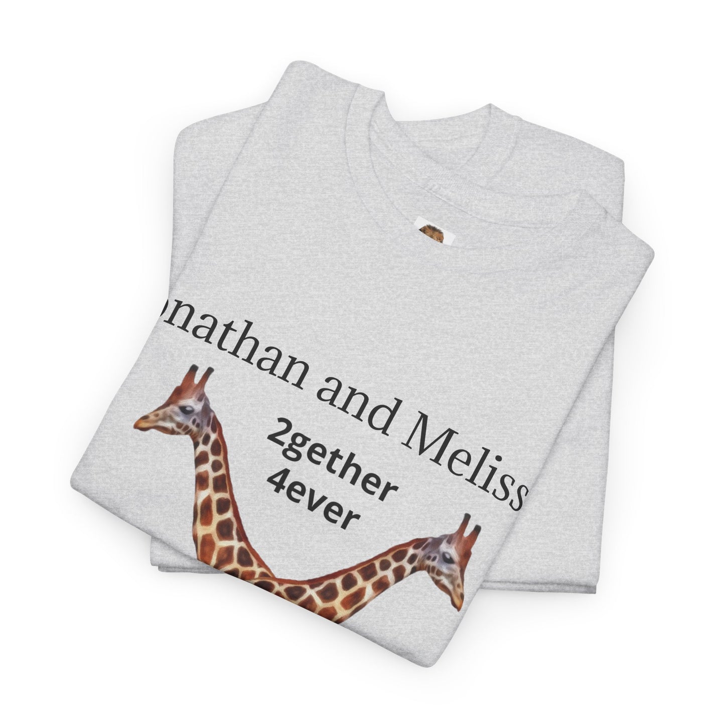 Personalized Giraffe Couple Unisex Crew Neck T-Shirt for Animal Lovers