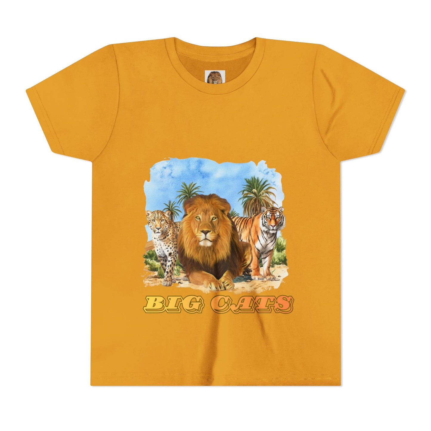 Boys Big Cats Tee Shirt — Lion, Tiger & Cheetah Graphic
