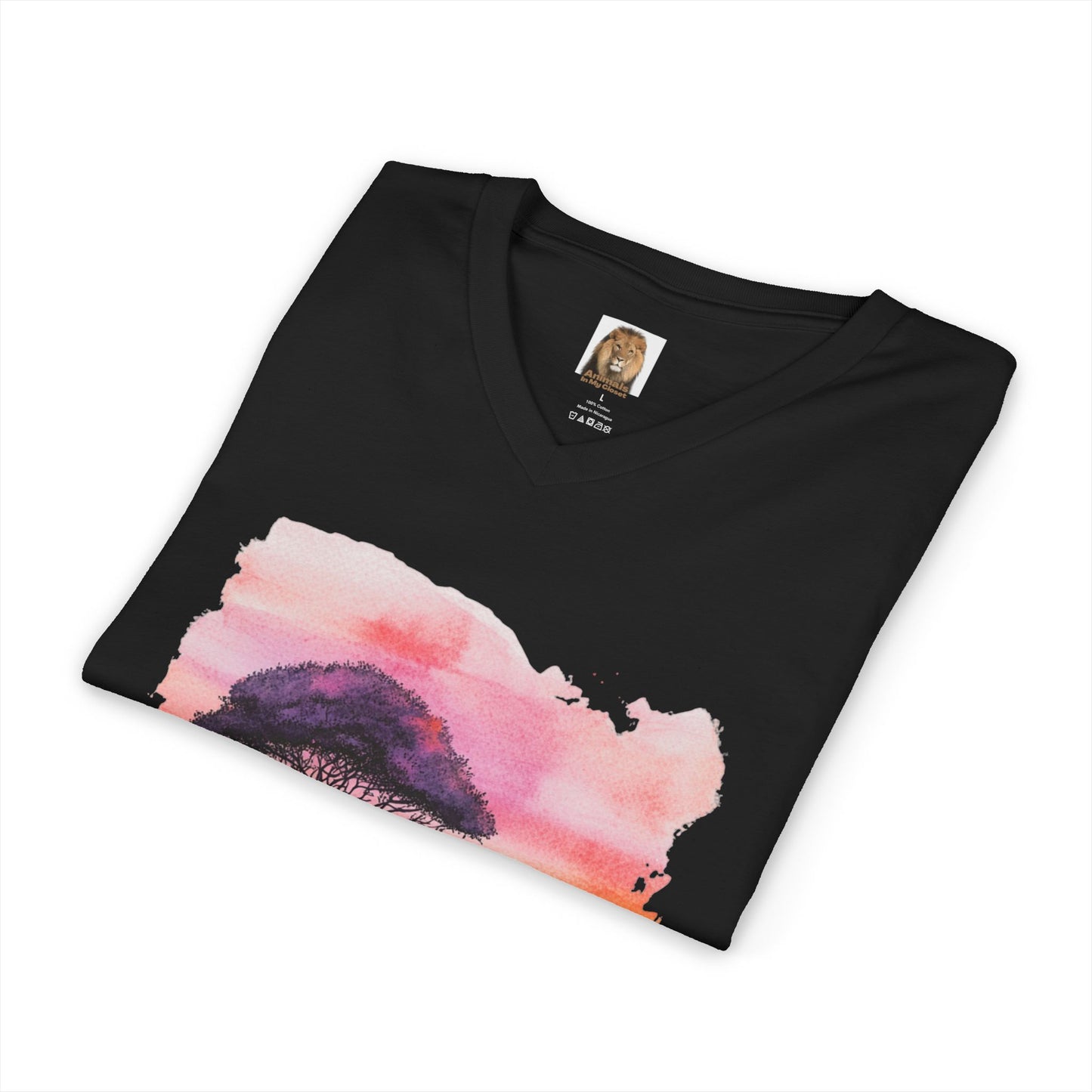 Women's Trio Big Cats Short Sleeve V-Neck Tee