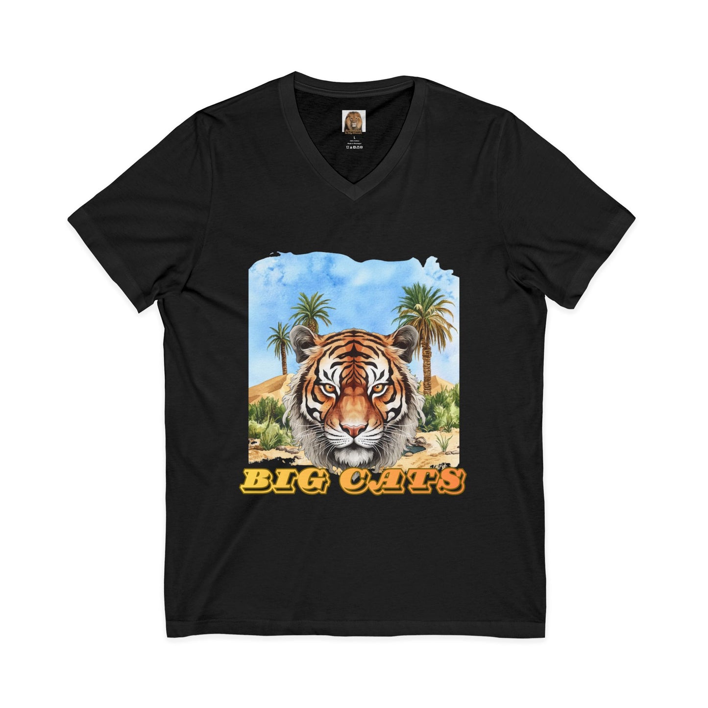 Men's Tiger Big Cats Short Sleeve V-Neck Tee