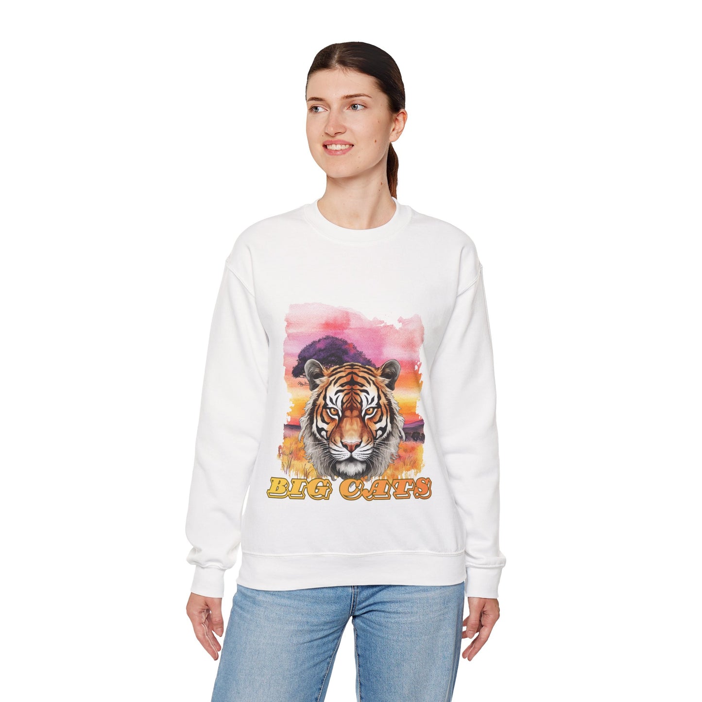 Women's Big Cats Tiger Crewneck Sweatshirt