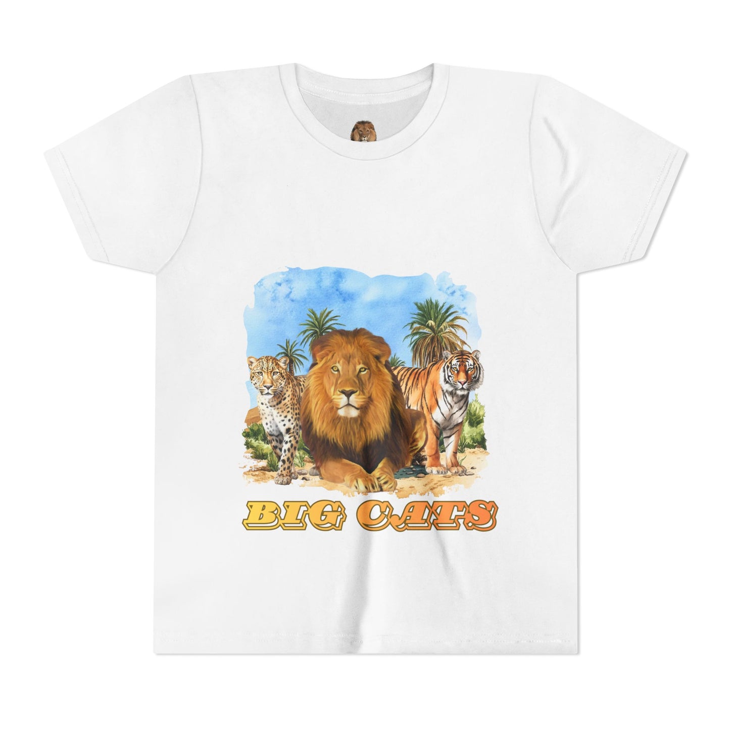 Boys Big Cats Tee Shirt — Lion, Tiger & Cheetah Graphic