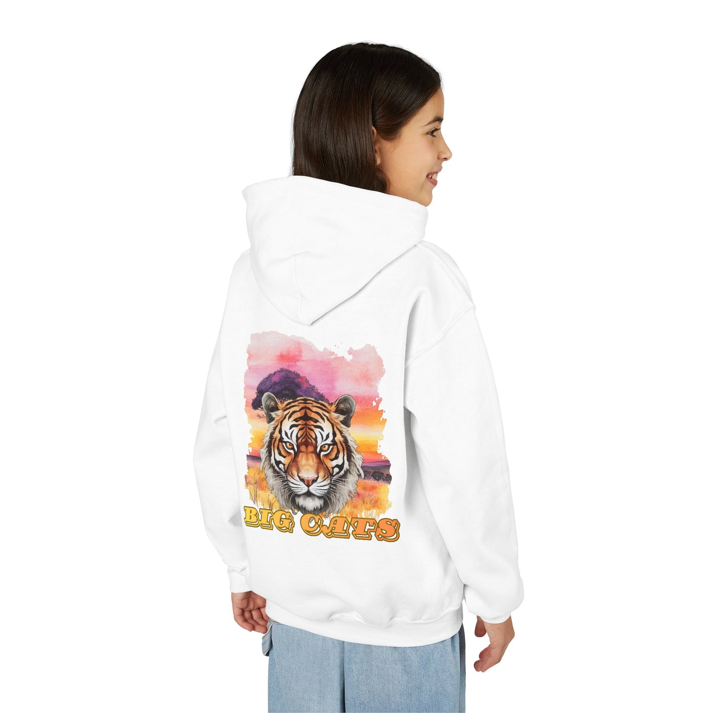 Girl's Big Cats Tiger Hooded Sweatshirt
