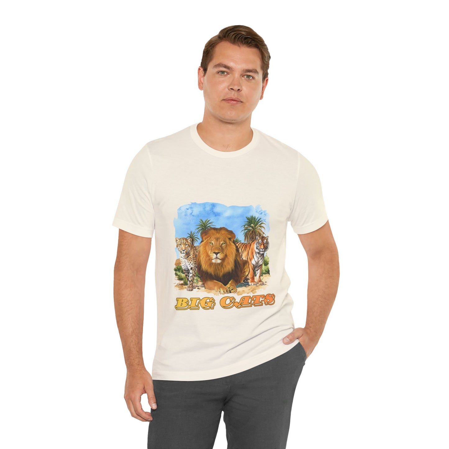 Men's Big Cats Trio Tee - Lion, Cheetah, and Tiger