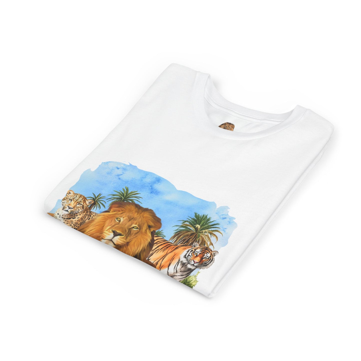 Boys Big Cats Tee Shirt — Lion, Tiger & Cheetah Graphic