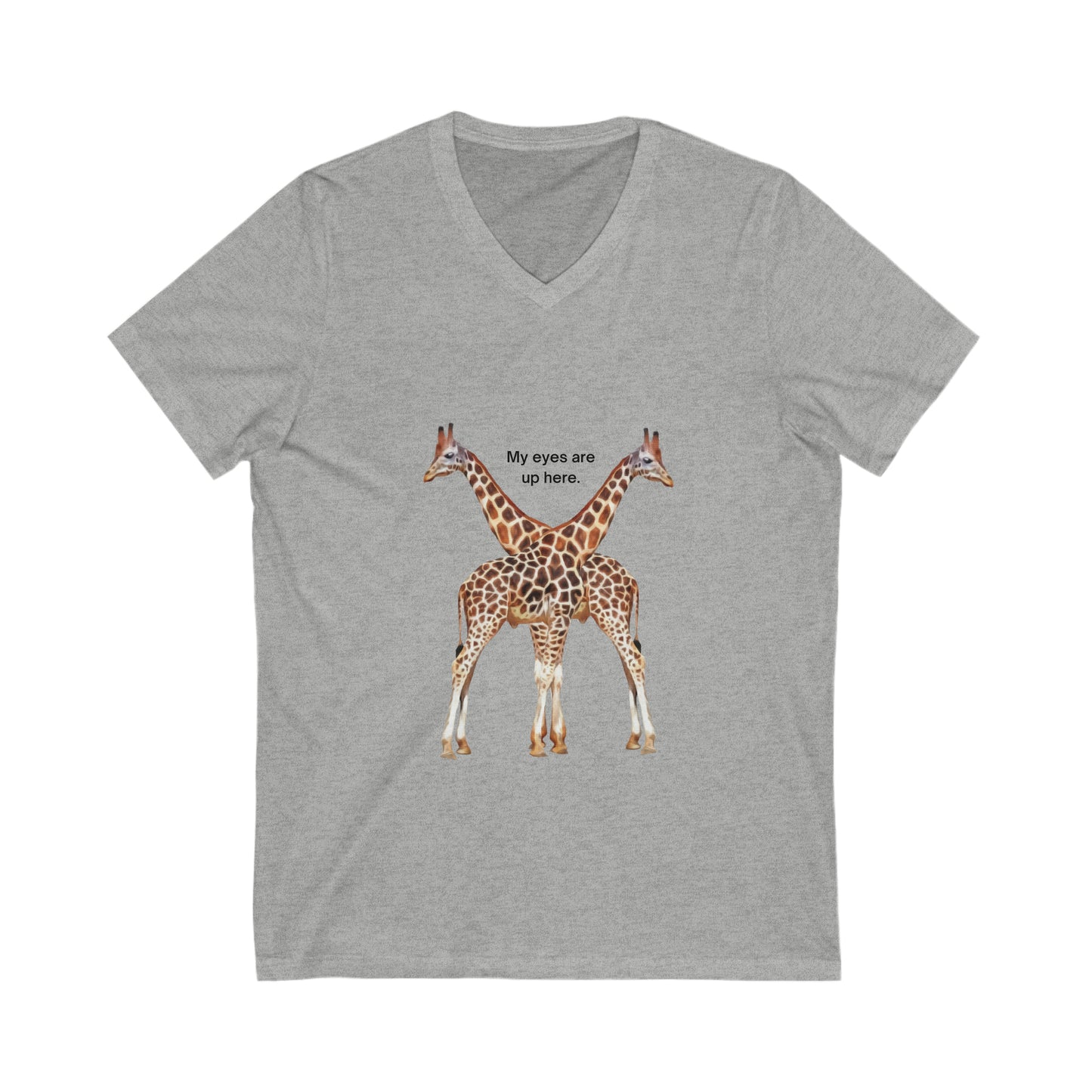 Giraffe Couple Short Sleeve V-Neck Tee