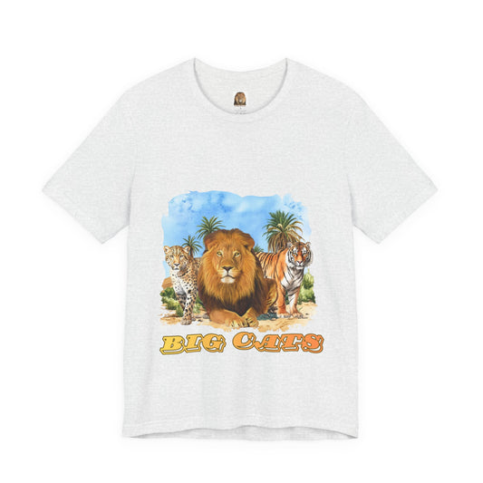 Men's Big Cats Short Sleeve Tee - Lion, Cheetah, and Tiger