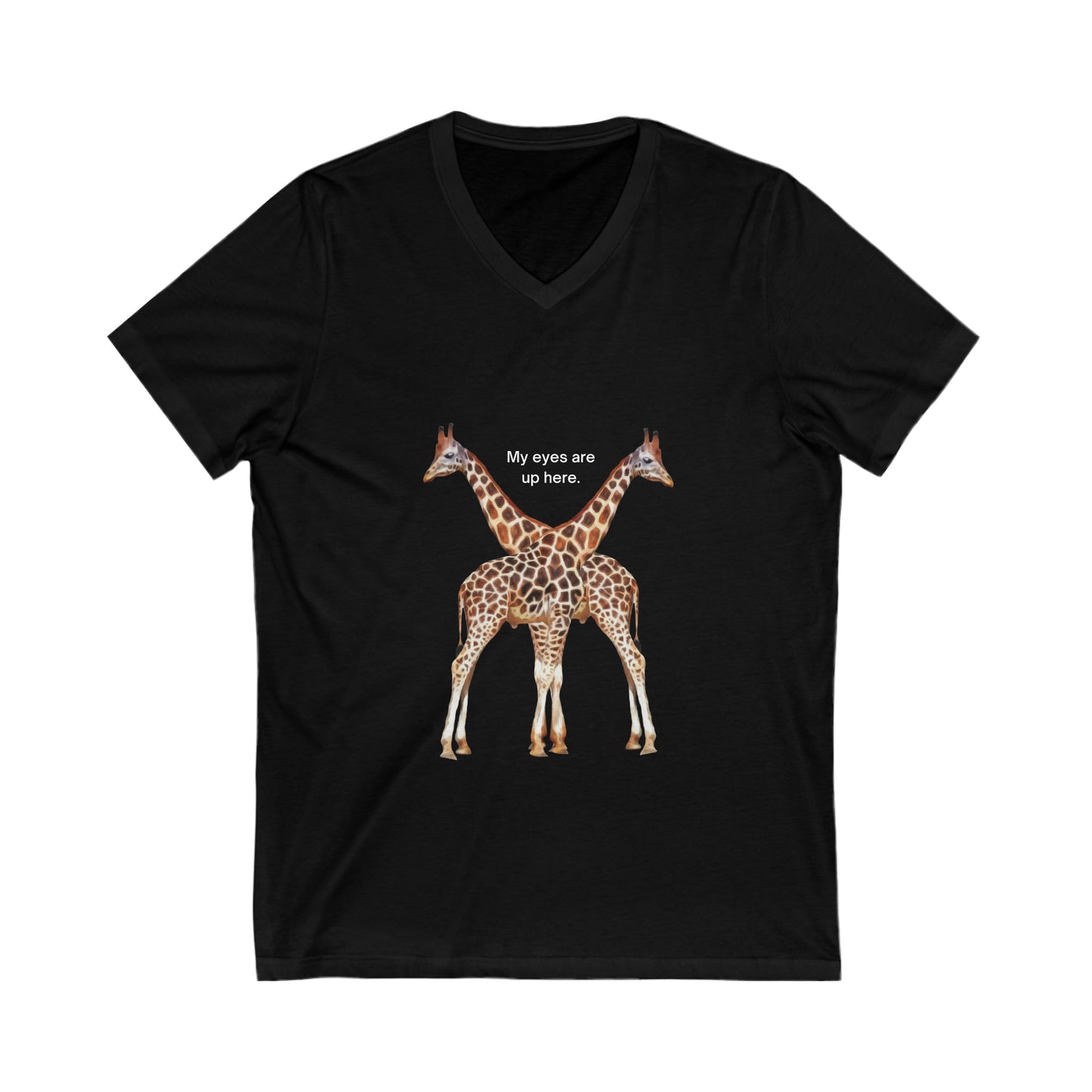 Giraffe Couple Short Sleeve V-Neck Tee