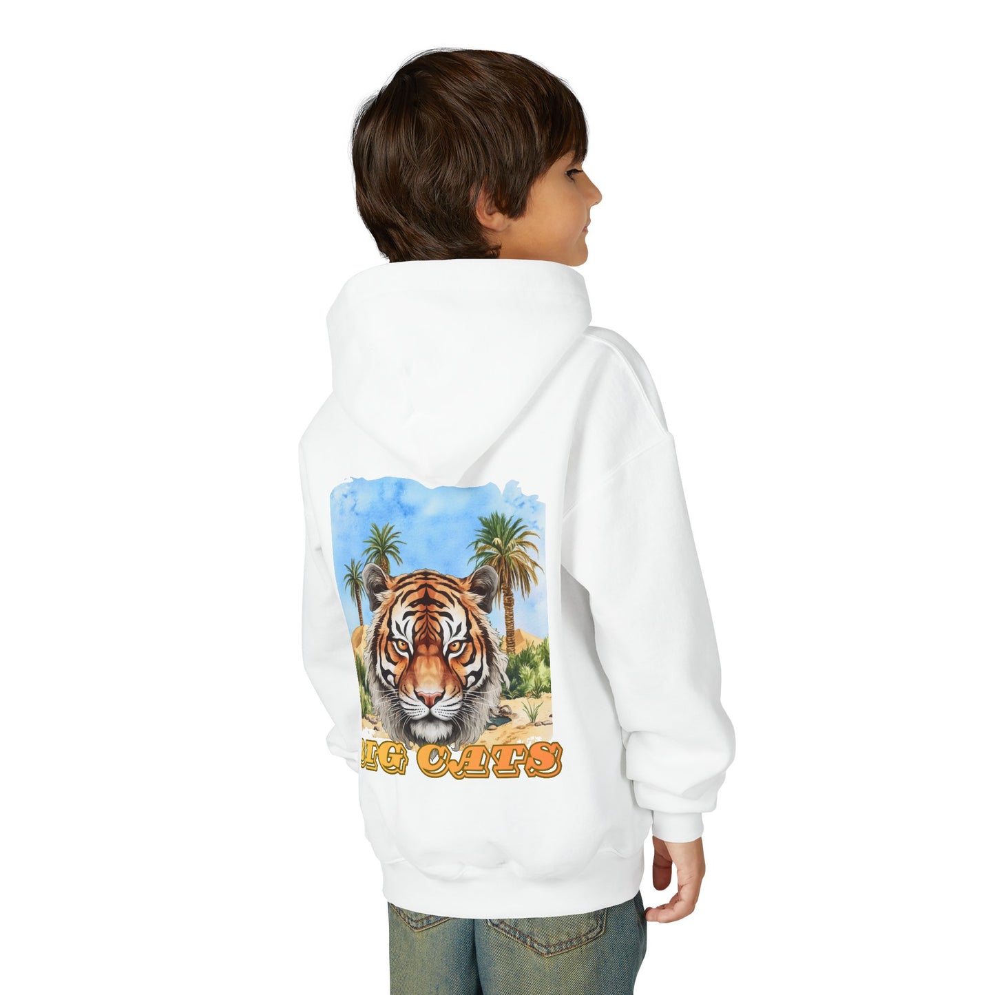 Boys Big Cats Tiger Hooded Sweatshirt