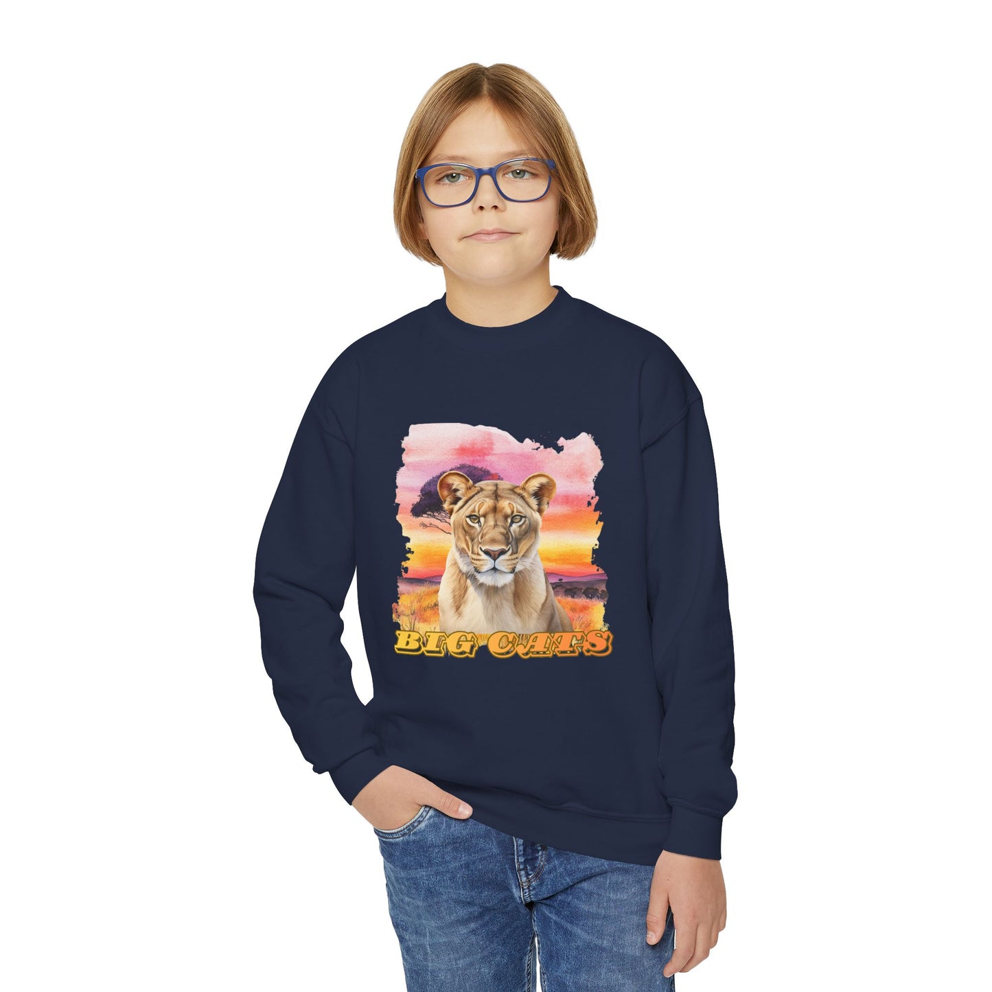 Girls Lioness Big Cats Crewneck Sweatshirt
