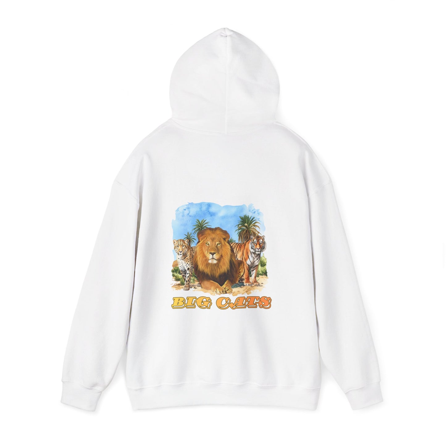 Men's Big Cats Trio Hooded Sweatshirt - Cheetah, Lion, and Tiger