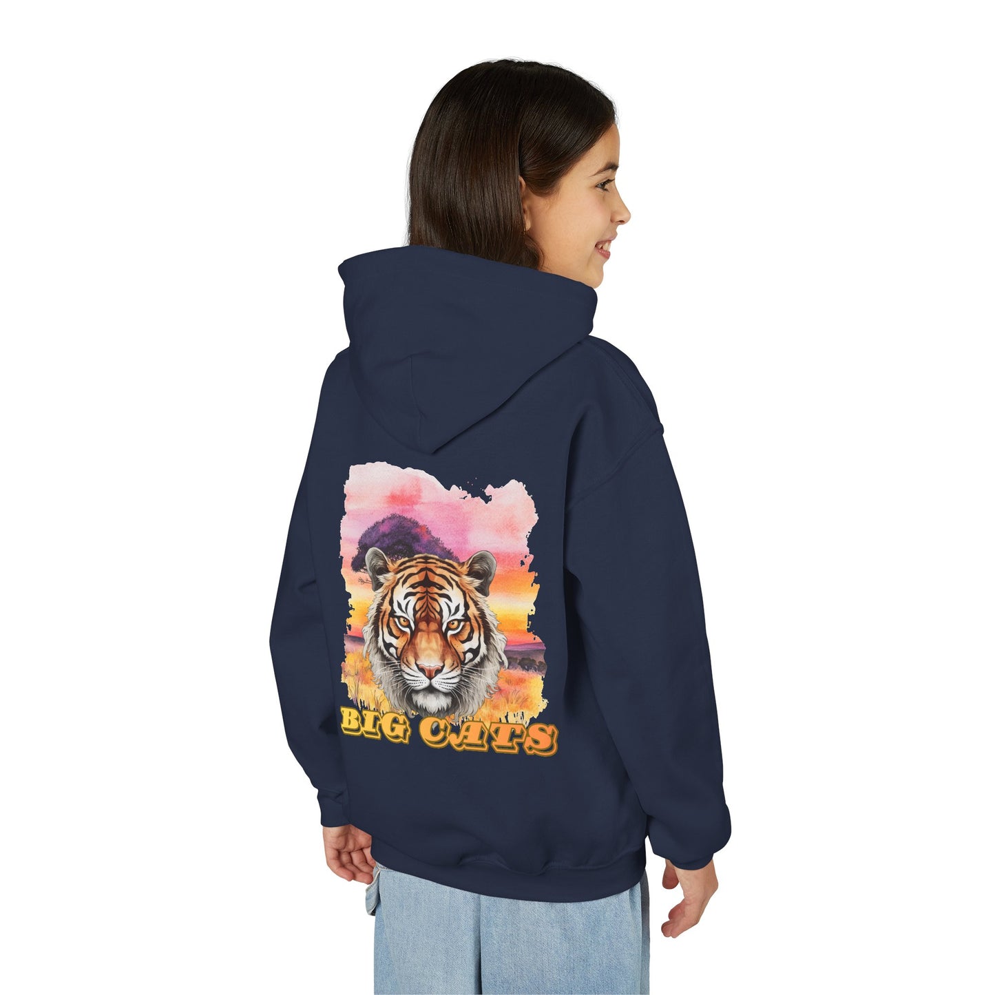 Girl's Big Cats Tiger Hooded Sweatshirt