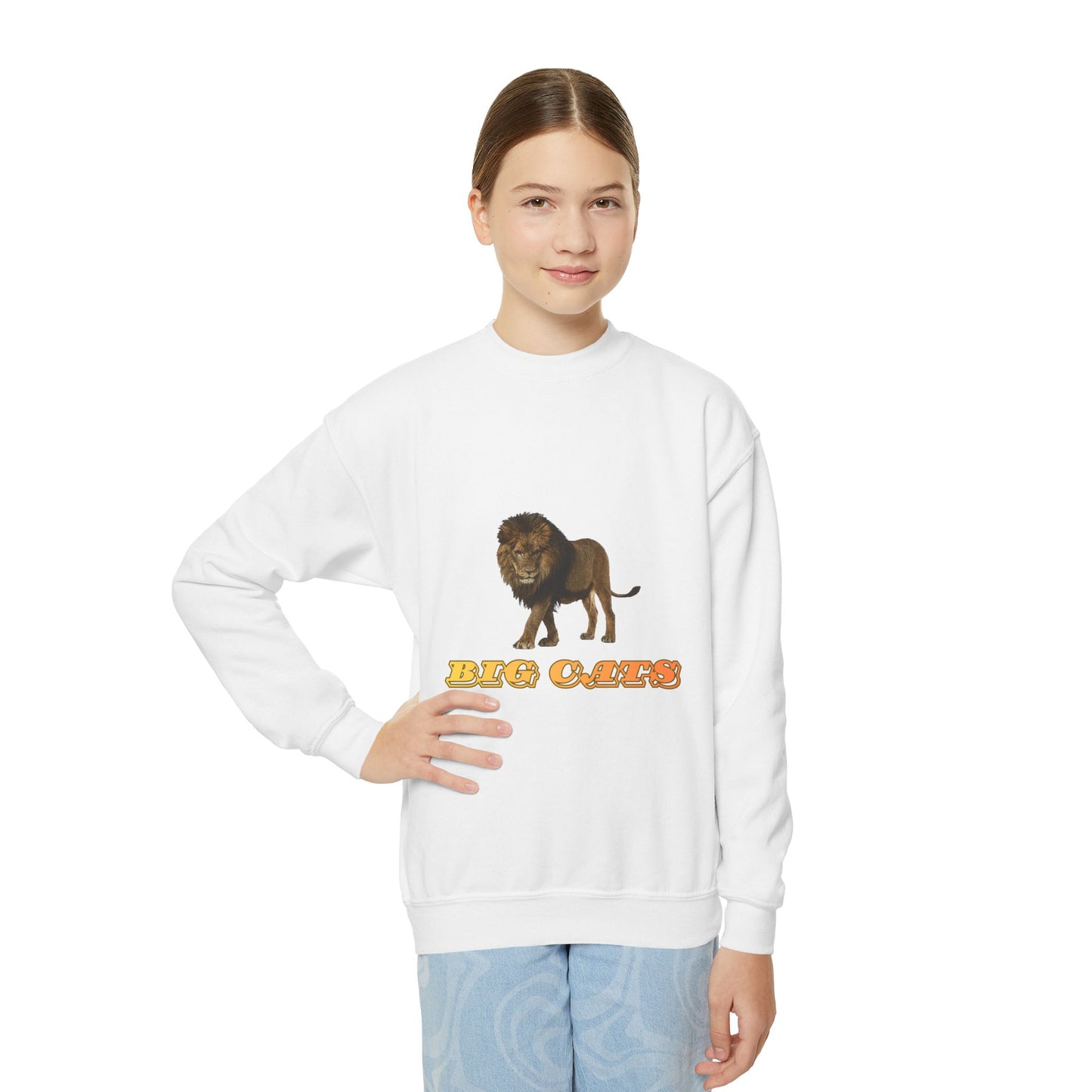 Youth Lion Big Cats Crewneck Sweatshirt